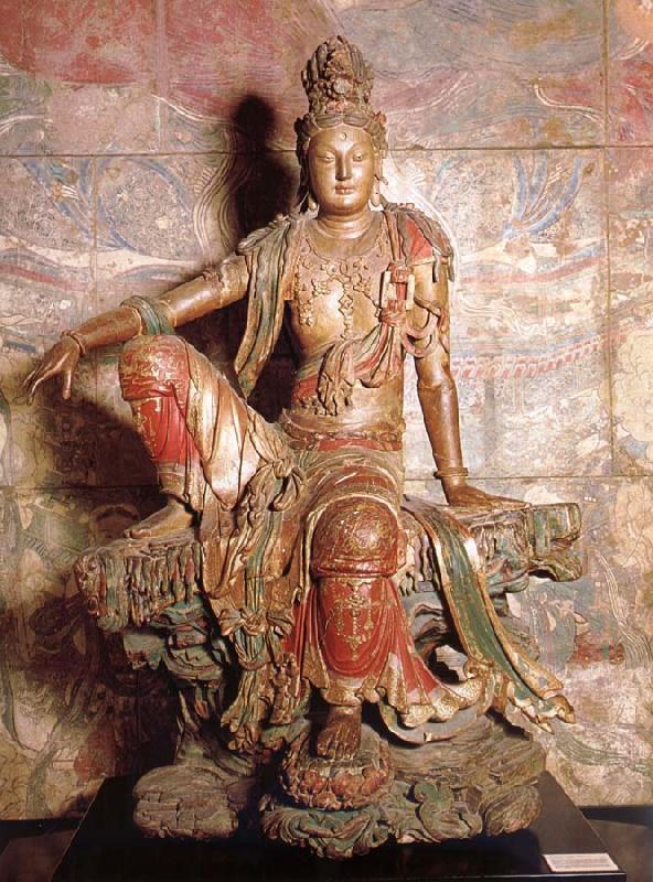 unknow artist Guanyin 1 loan-beginning 12e century Gepolychromeerd wood Germany oil painting art